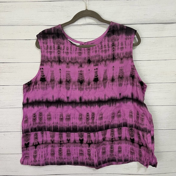 Bryn Walker basic tank in purple tie dye - Picture 2 of 5